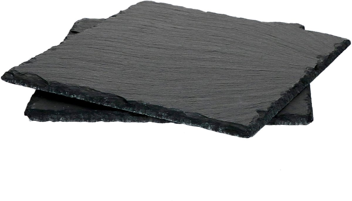 Set van 2 leistenen borden 17x17 cm - 23464639