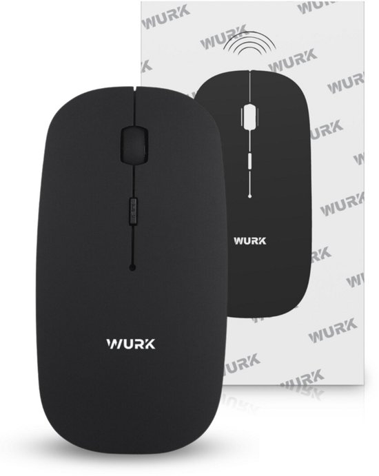 Wurk Draadloze Muis – Oplaadbaar – Bluetooth 4.0 – 2.4GHz – USB – Draadloos – Computermuis – Laptop – PC – Zwart