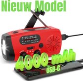Bol.com NIEUWSTE MODEL! Noodradio - 4.000mAh - USB C - Radio Op Batterijen (Accu) Voor Rampen - Radio Opwindbaar - Noodradio Sol... aanbieding