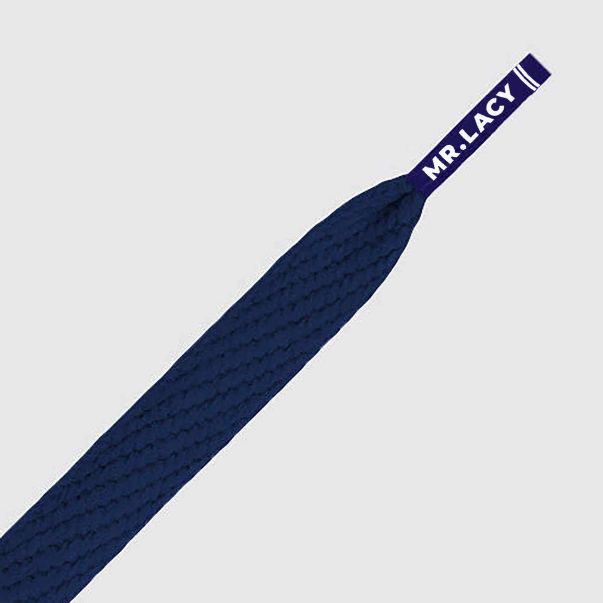 Mr. Lacy - Schoenveters - Veters - Sneakerveters - Flatties - Plat - Blauw - Navy Blue - Veterlengte 130 cm – Breedte 10 mm