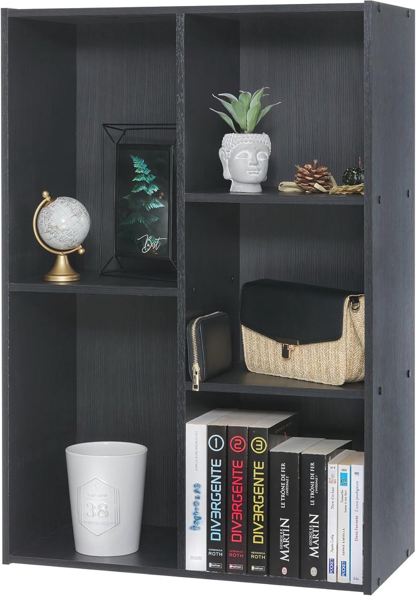 Modulaire Houten Plank/Kubuskast voor Kantoor, Woonkamer en Slaapkamer - Zwart Eiken