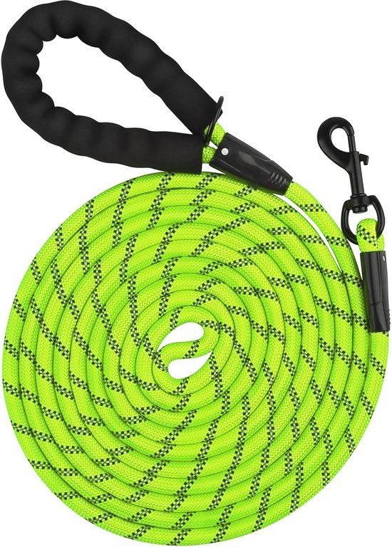 Hondenriem, touw, sterke riem, 2 gevoerde handgrepen, 1,5 meter