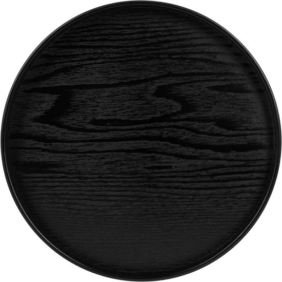 Foto: Quvio houten dienblad rond dienblad dienbladen decoratieve dienbladen design presenteerblad sierschaal decoratieschaal tapasplank serveerschaal hout diameter 24 cm zwart