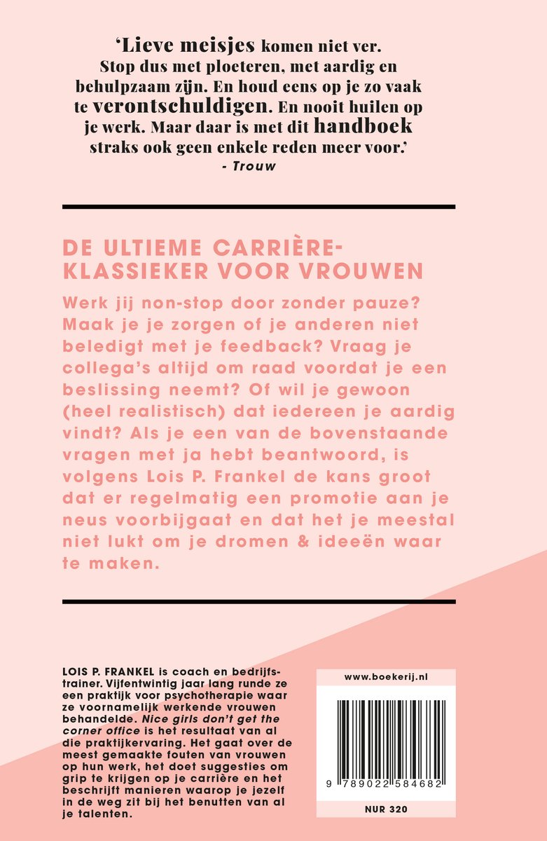 Nice girls don't get the corner office - back cover