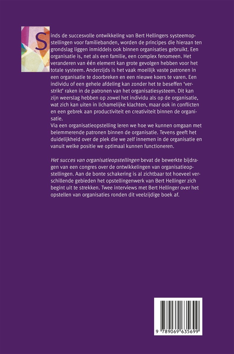 Het succes van organisatieopstellingen - back cover