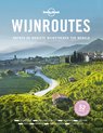 Boek 'Wijnroutes' van Lonely Planet met een glooiend, groen wijngaardlandschap, dorpen en bergen op de omslag. Met opschrift 'Wijnroutes'.