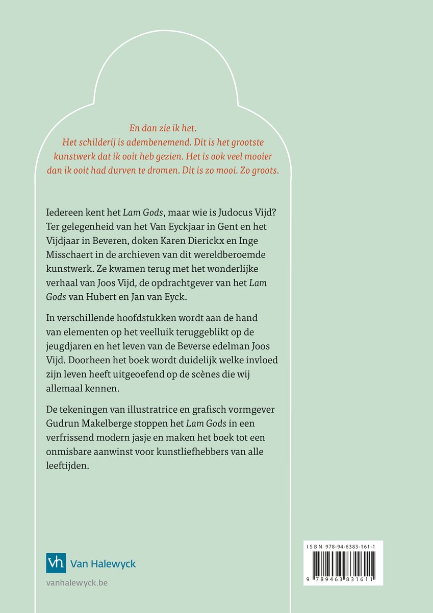 Boek met tekst over Judocus Vijd en het Lam Gods, Van Halewyck.
