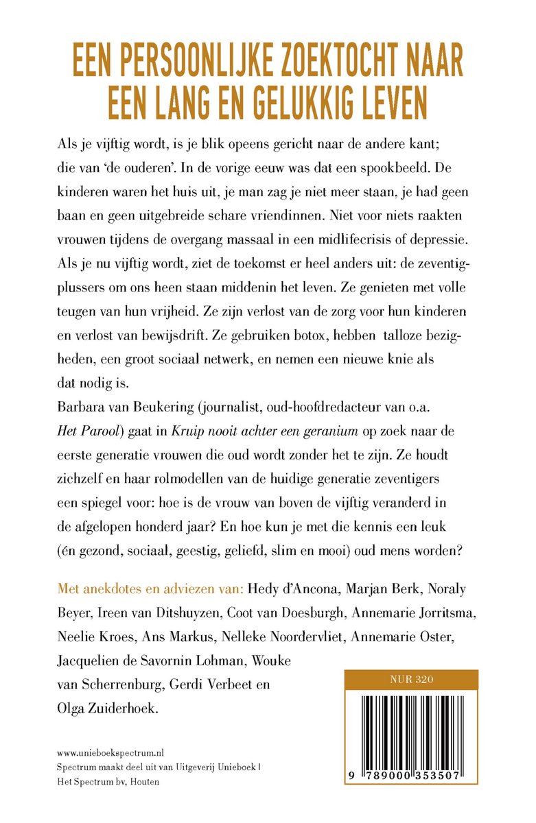 Kruip nooit achter een geranium - back cover