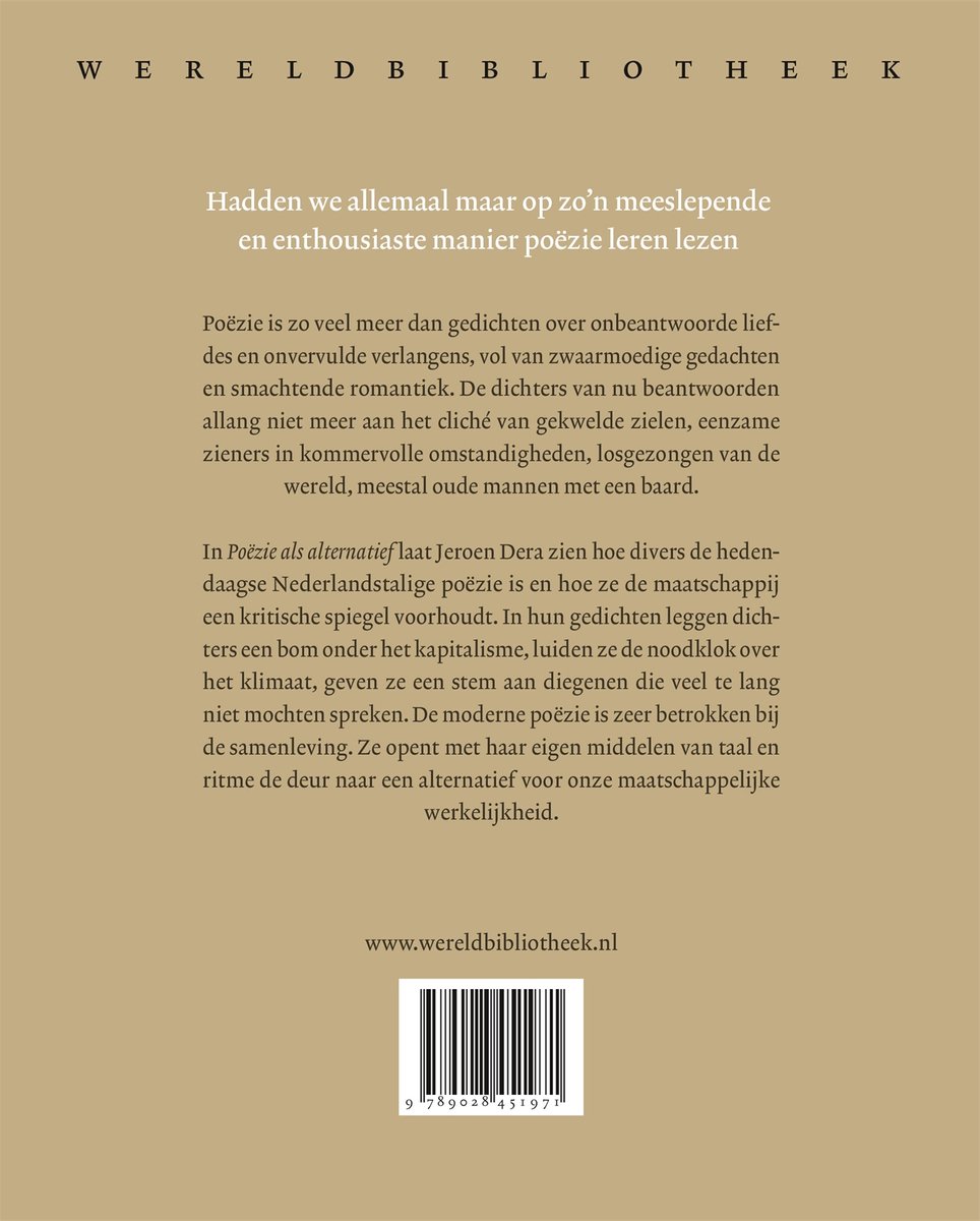 Poëzie als alternatief - back cover