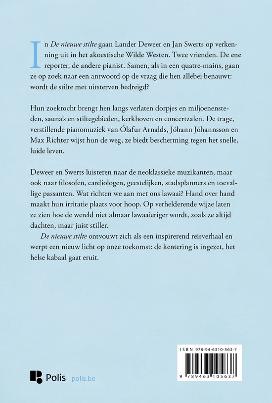 Boek "De nieuwe stilte" met tekst en ISBN-nummer.