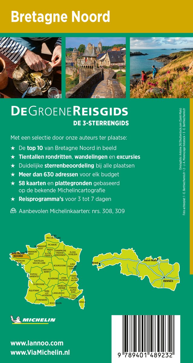 Michelin Reisgids - De Groene Reisgids - Bretagne Noord - back cover