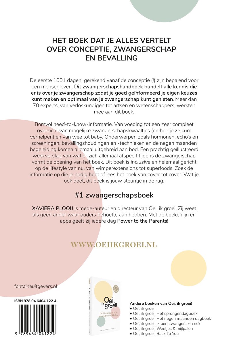 Oei, ik groei! - Hét zwangerschapshandboek - back cover