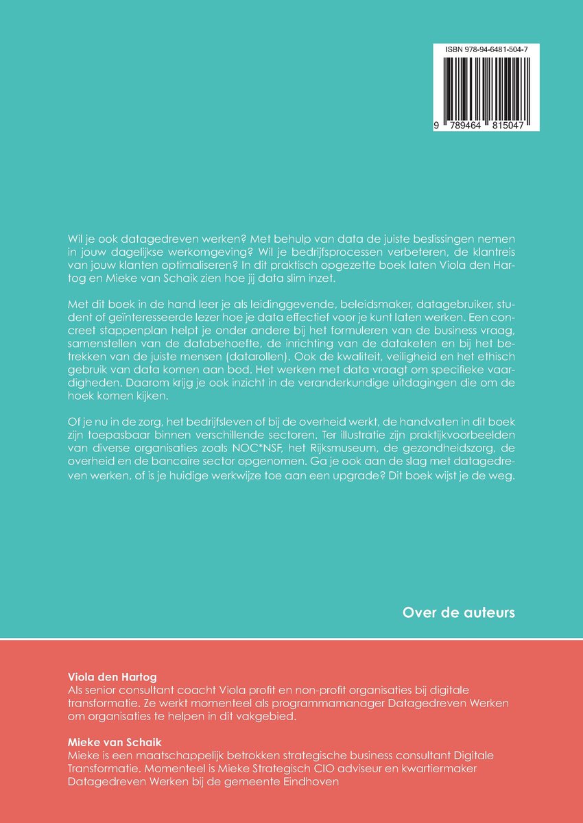 Datagedreven werken in de praktijk - back cover