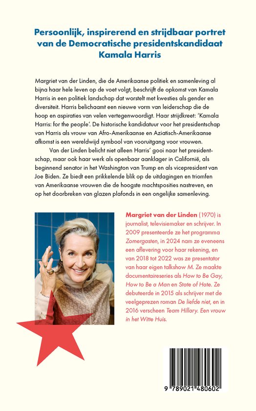 Margriet van der Linden in donkerblauw jasje en met rode sjaal, met rode ster.
