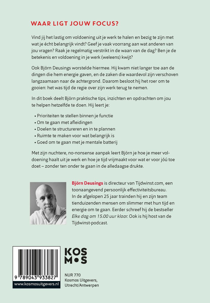 Full focus op wat écht belangrijk is - back cover