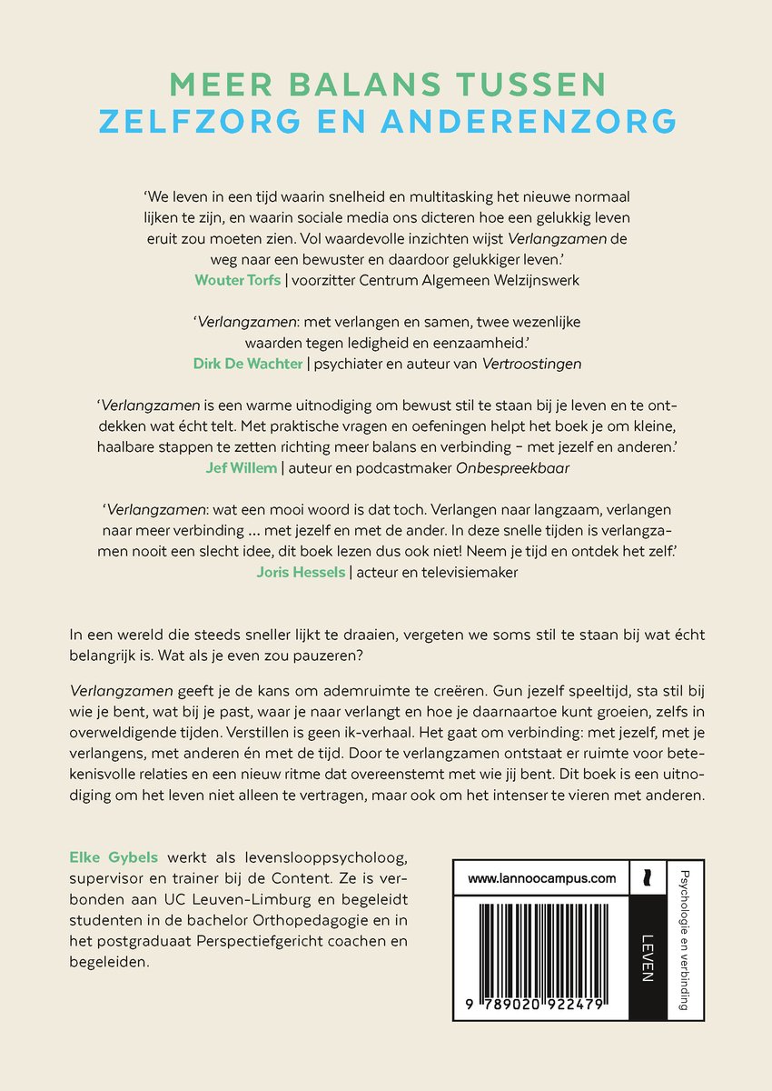 Verlangzamen - back cover