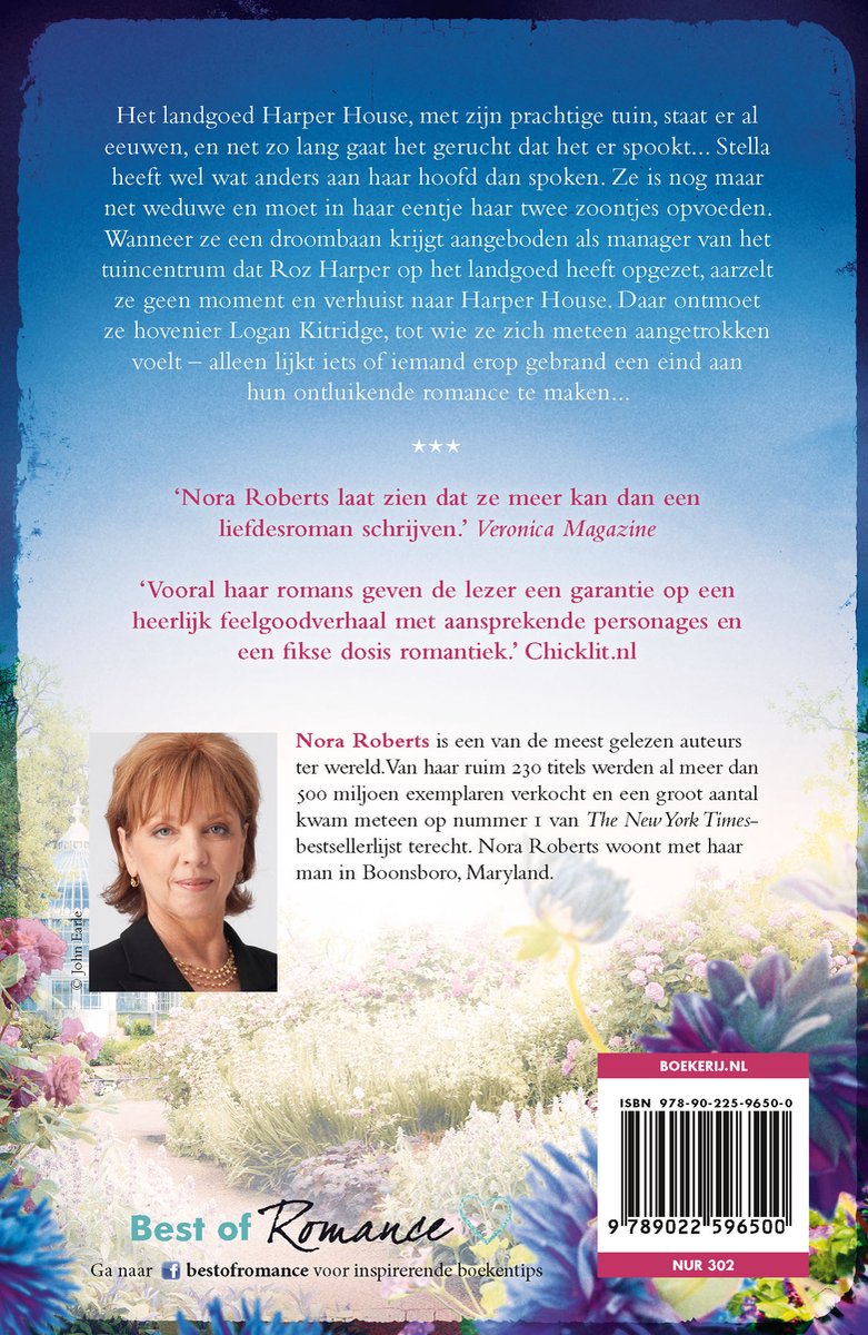 De bloementuin van Harper House 1 - De blauwe dahlia - back cover