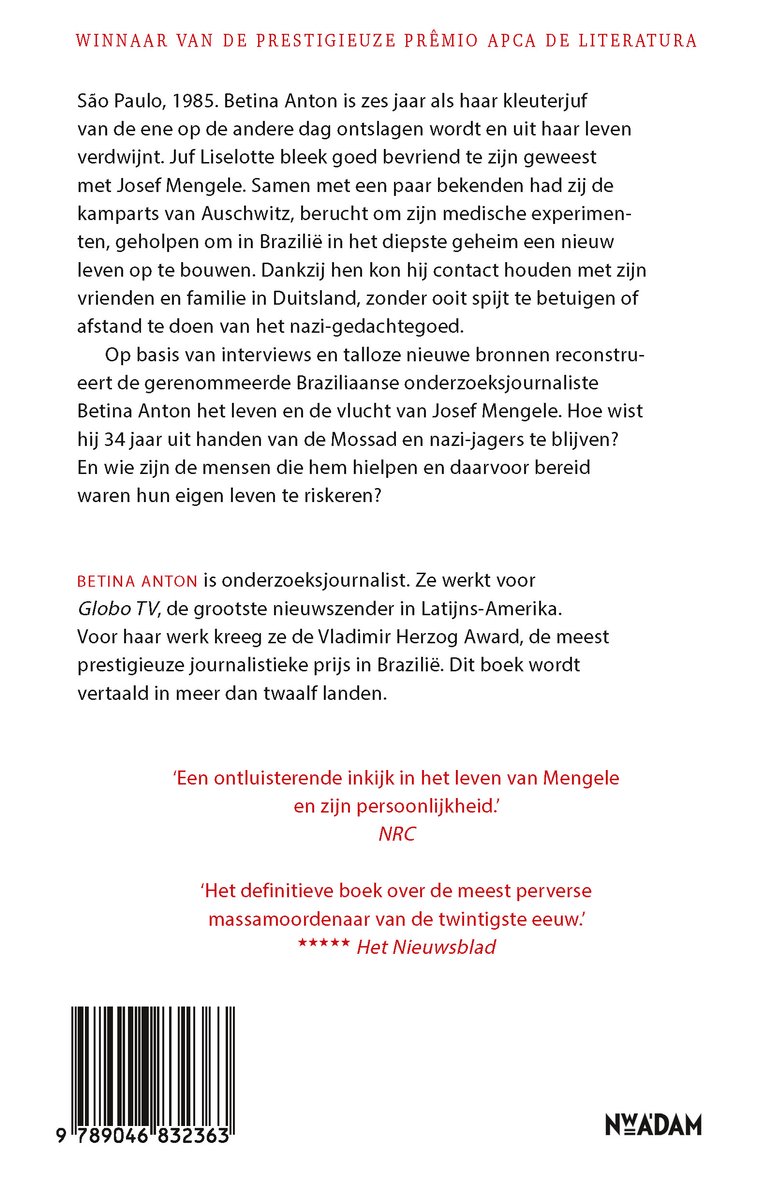 Het geheime netwerk dat Josef Mengele liet verdwijnen - back cover