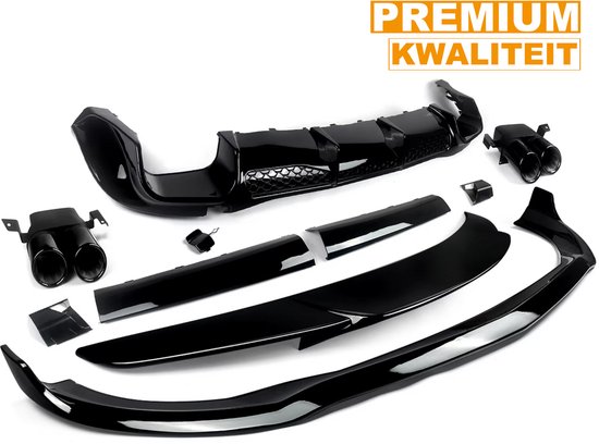 Becquet diffuseur avant – Style BS – Zwart brillant – Pour Mercedes Classe S W223 (2021-2023) – Accessoires de vêtements pour bébé auto