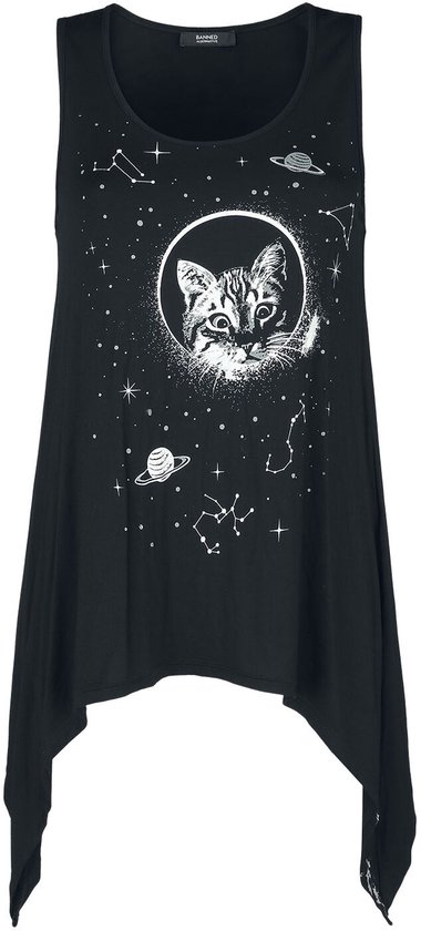 Banned Alternative ALIEN SPACE CAT MESH CUT-OUT TOP main image 0