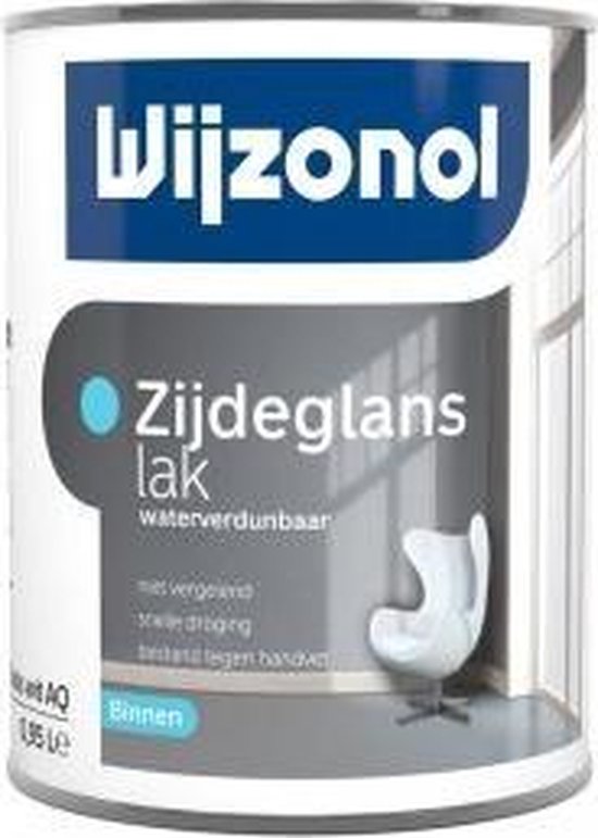 Blik Wijzonol zijdeglanslak waterverdunbaar voor binnen, bestand tegen handvet.