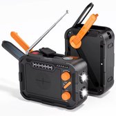 Bol.com Sounix Noodradio Solar Opwindbaar - Powerbank Zonneenergie - Radio Opwindbaar - FM/AM - LED lamp - Zonne-energie/Handmat... aanbieding