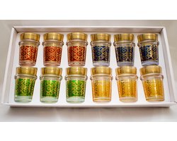 Glozini - Marokkaanse Theeglazen - 4 Kleuren - Set van 12 Glazen - 140ml - Thee & Koffieglazen Glozini - Marokkaanse Theeglazen - 4 Kleuren - Set van 12 Glazen - 140ml - Thee & Koffieglazen