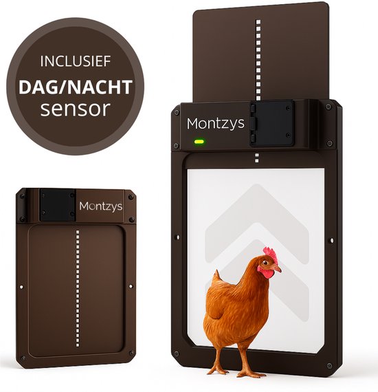 Montzys® Kippenluik Automatisch - Chickenguard - Kippenren - Waterbestendig - Inclusief Dag/Nacht Sensor