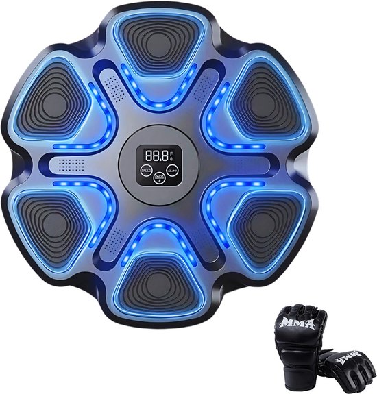 DreamGoods Boxing Machine - 9 Trainingslevels - Boksmachine met Muziek - Bokszak - Boksbal - Music Boxing Machine - Boks Apparaat - Digitale Boxing Machine - voor Kinderen & Volwassenen - Zwart