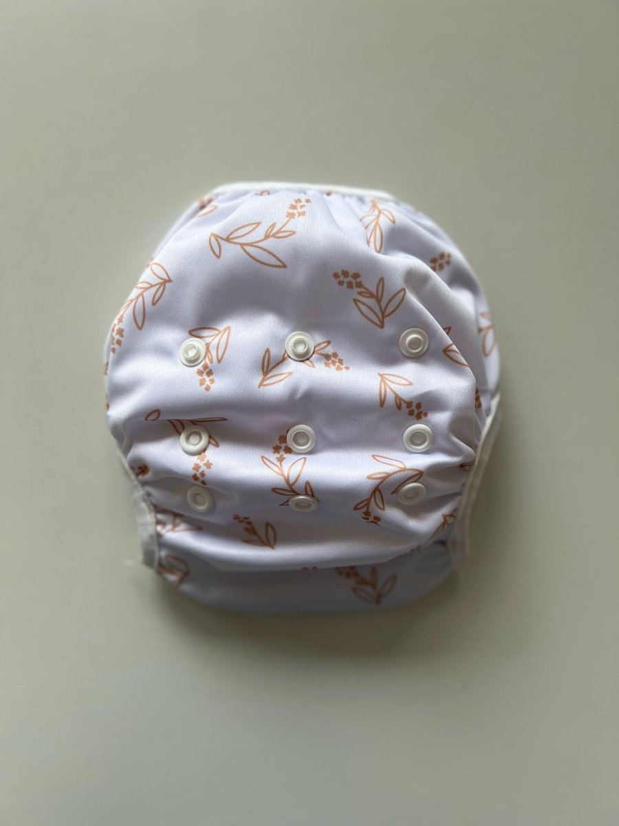 Wasbare zwemluiers baby - Bladgoud design - 3 - 15kg — afbeelding 2