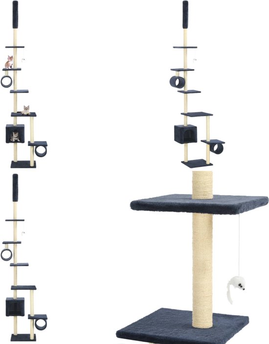 vidaxl vidaXL Kattenmeubel met sisal krabpalen 167 cm crèmekleurig Outlet Huis