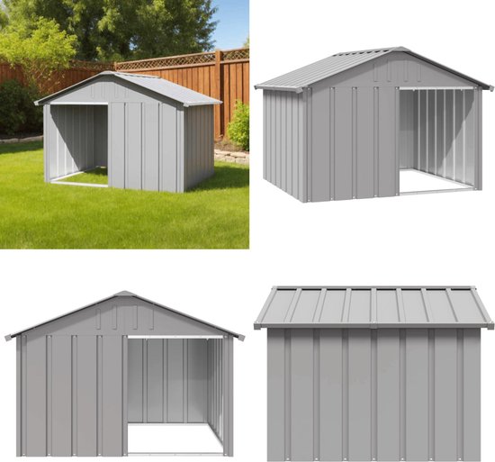 Hundehütte Anthrazit 116,5x103x81,5 cm Verzinkter Stahl