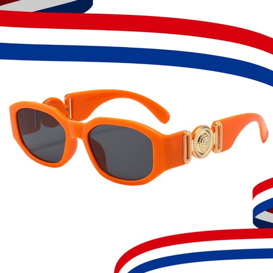 Koningsdag bril - Oranje bril - Koningsdag accessoires - Zonnebril - Vintage - Festivalbril - Technobril - Rave bril - Festival zonnebril - Oranje - Koningsdag - Kingsday