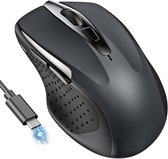 T'NB - Ergonomische muis, bekabeld, groot en zeer comfortabel, optische muis voor rechtshandigen met 1600 dpi, compatibel met laptops, pc/Mac – zwart
