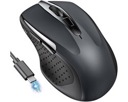 StayPowered Bluetooth Muis - Stil en Efficiënt Werken op Elk Apparaat - 4800 DPI - Dual Connectiviteit (Bluetooth + 2.4G) - Oplaadbaar via USB-C - Ergonomisch Ontwerp - 6 DPI-Niveaus - Zwart - Levering Sneller dan Aangegeven!