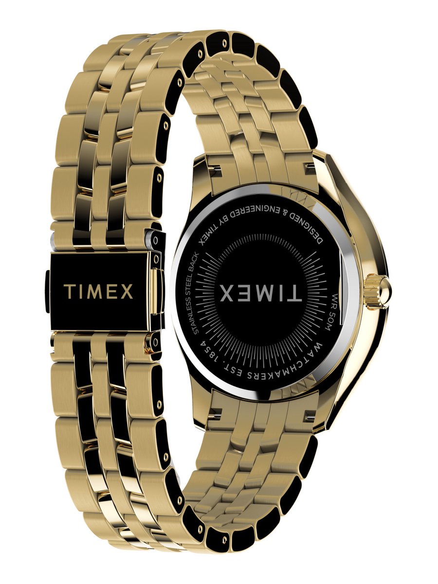 Timex Ariana Kwarts Analoog Horloge Gouden Toon Kast: 100% Loodarm Messing | Armband: 100% Roestvrij Staal 36 TW2W17600AJ