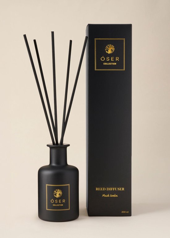 ÓSER Geurstokjes - Reed Diffuser - Geurstokjes Rituals - Huisparfum - Interieurparfum - Huisgeur Geurstokjes - Musk Tonka 200ml