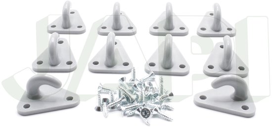 Bindhaak voor netten (set 10 stuks + 30 schroefjes) — afbeelding 2