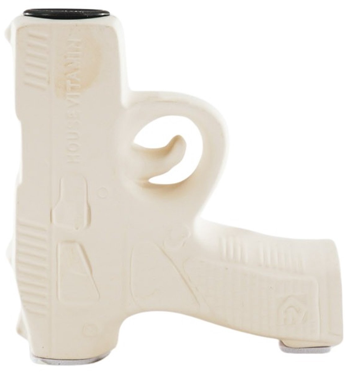 Housevitamin Kandelaar - Pistool Kaarshouder - Keramiek - 12x5x12 cm - Beige