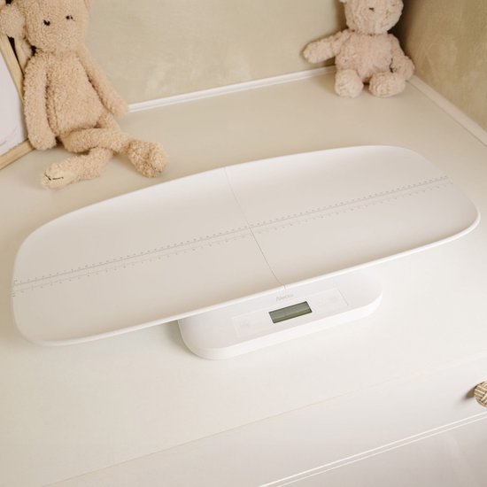 Alecto Babyweegschaal BC70 - Digitaal - 150kg - Groeimeter - Weegschaal ook voor volwassenen en dieren - Wit
