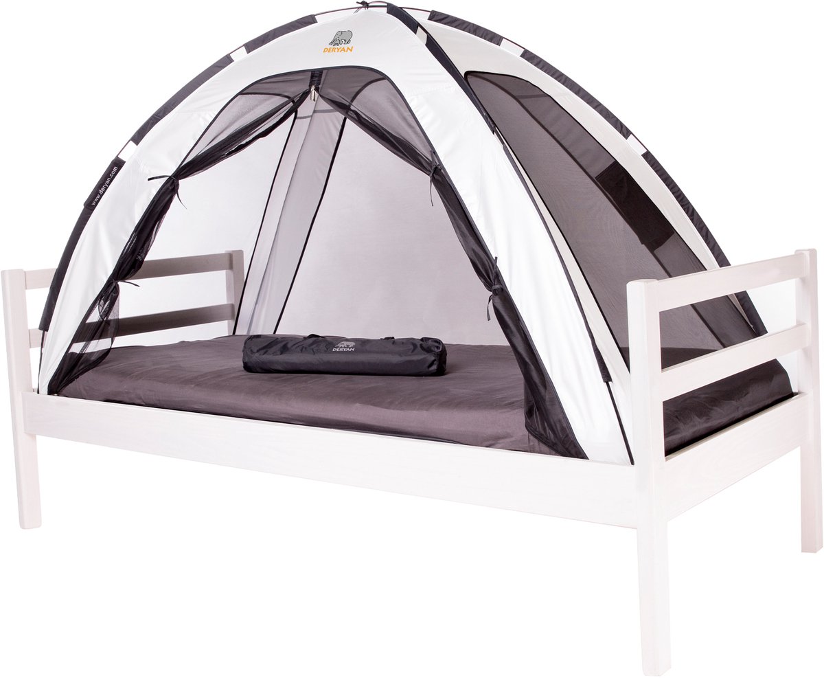 Deryan Bedtent Klamboe - 200x90cm - Hoge kwaliteit - 1mm gaas - Ivory