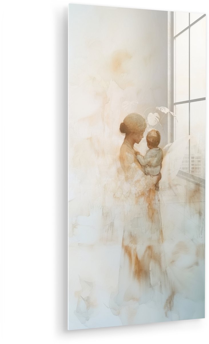 Kind - Moeder - Waterverfschilderij