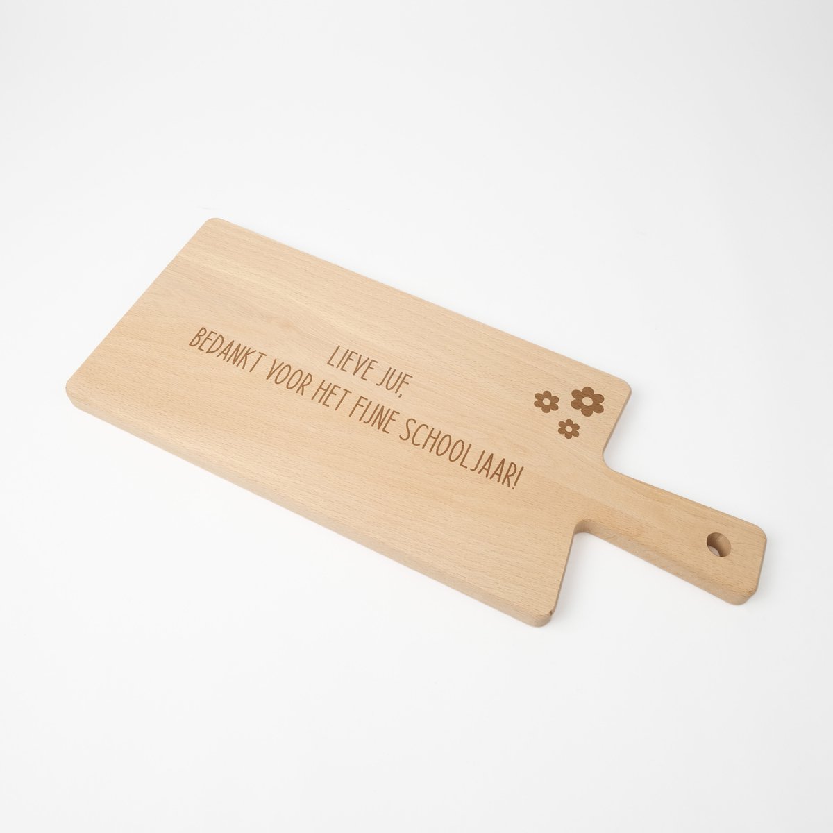 Tapasplankje hout - Serveerplankje - Cadeau juf - Cadeau juf einde schooljaar - Juf bedankt - Bloemetjes