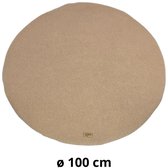 Soosie Teddy Boucle Speelmat ø100 cm – Luxe Baby Speelkleed – Rond – Zachte Activiteitenmat voor Baby's – Beige/Bruin