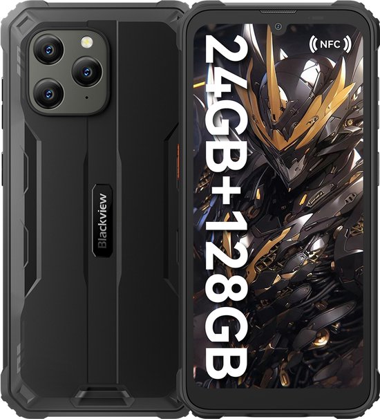 Blackview BV5300Plus 8GB+128GB Outdoor Outdoor Smartphone Zonder Contract met 6580mAh Batterij, 6.1" HD+ Android 13, 4G Dual SIM, NFC/GPS/OTG/IP69K Zwart