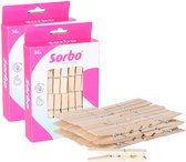 Sorbo Wasknijpers - Hout - 72 stuks (2x36)