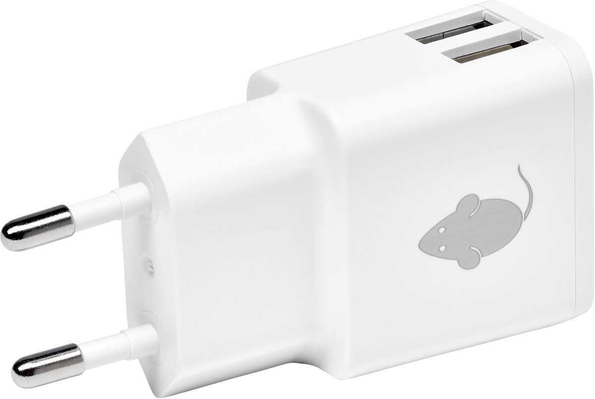 Green Mouse Dual USB Oplader - 220 Volt