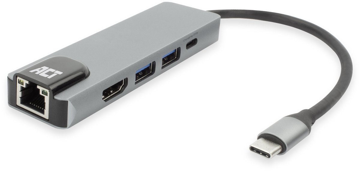 Image of ACT USB-C 4K docking station voor 1 HDMI monitor, ethernet, USB-A, PD pass-through AC7091