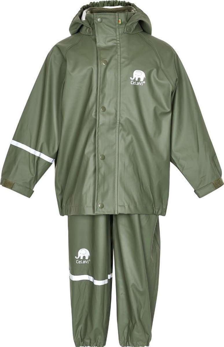 CeLavi Regenpak kinderen - Donker groen - maat 90 (86-98cm)