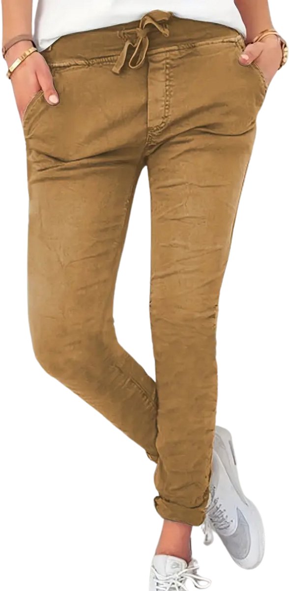 Nivard Pantalon Dames Chino Golfbroek Nette Broek Met Elastische Tailleband Volwassenen Creme